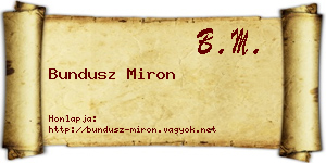 Bundusz Miron névjegykártya